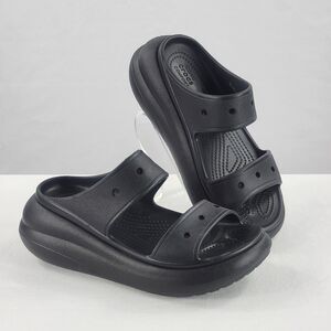 Crocs Unisex Classic Crush Sandal M5 / W7 Platform Slide Black Iconic Comfort